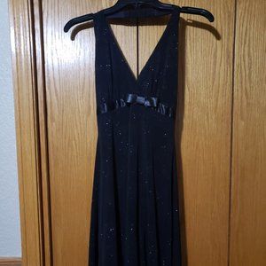 Black Sparkly Halter Dress